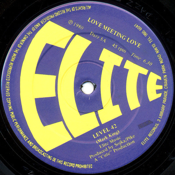 Level 42 : Love Meeting Love (12", Single)