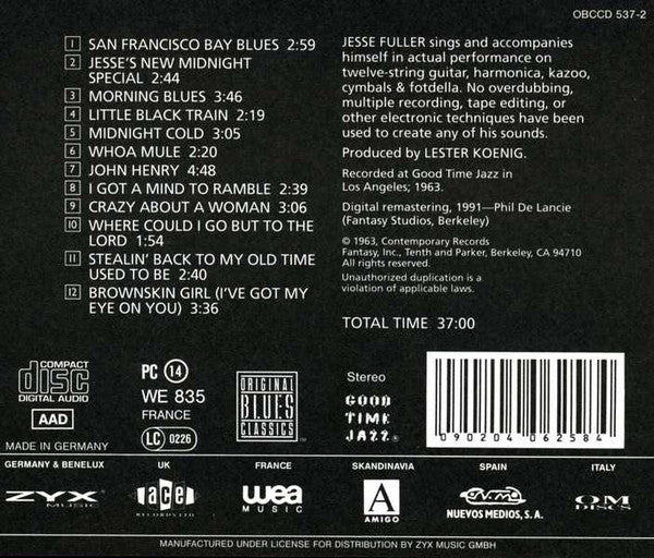 Jesse Fuller : San Francisco Bay Blues (CD, Album, RE, RM)