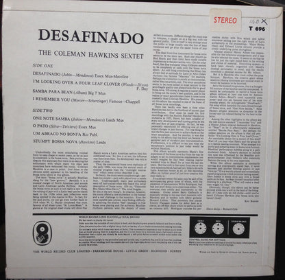 Coleman Hawkins : Desafinado (LP, Album, Club)