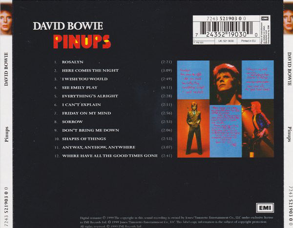 Bowie* : Pinups (CD, Album, Enh, RE, RM)