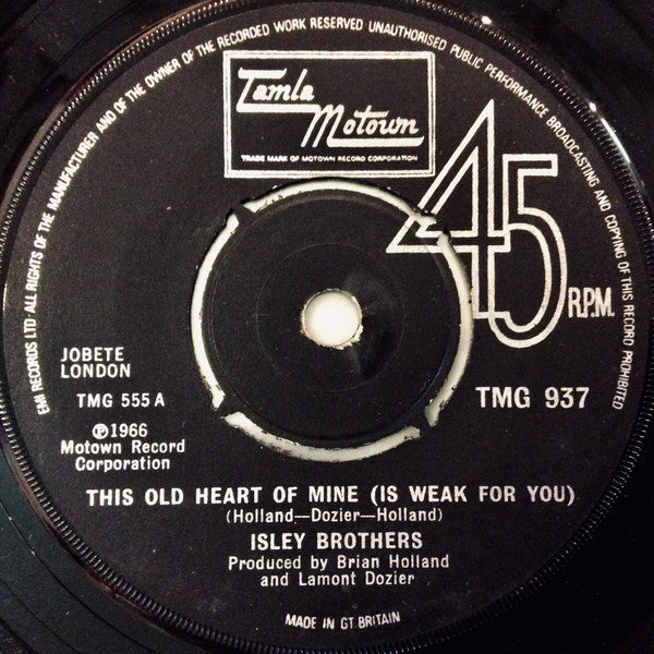 Isley Brothers* : This Old Heart Of Mine (Is Weak For You) (7", Single, RE)