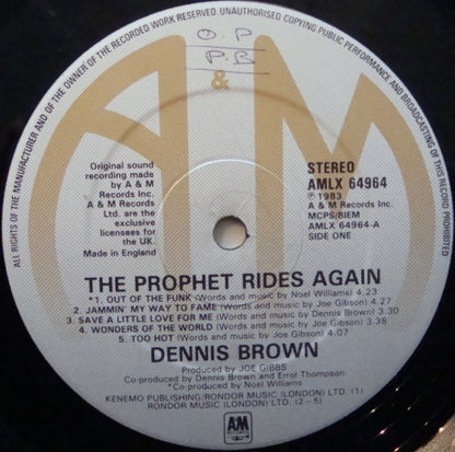 Dennis Brown : The Prophet Rides Again (LP, Album)