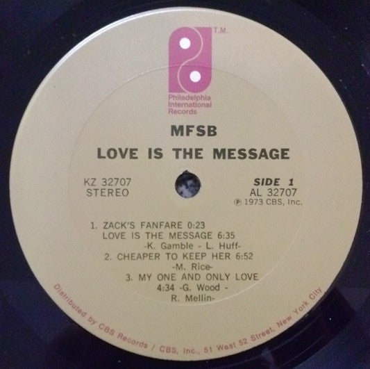 MFSB : Love Is The Message (LP, Album, Pit)