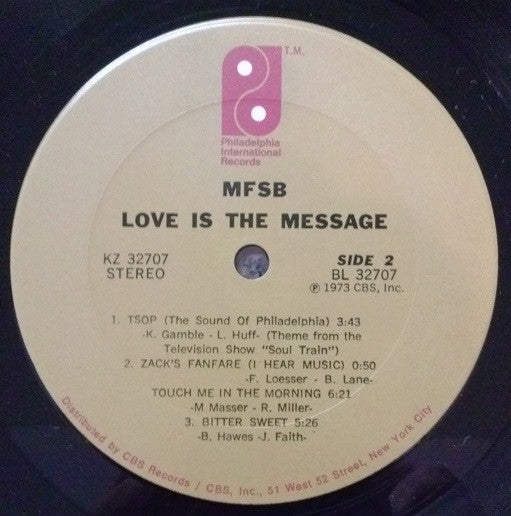 MFSB : Love Is The Message (LP, Album, Pit)