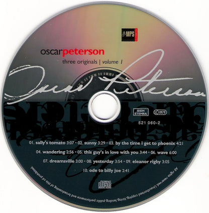 Oscar Peterson : Three Originals: Motions & Emotions, Hello Herbie, Tristeza On Piano (2xCD, Comp, RE, RM)