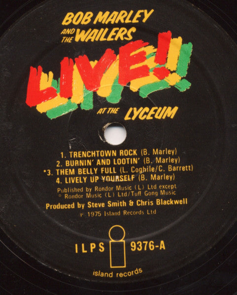 Bob Marley And The Wailers* : Live! At The Lyceum (LP, Album)