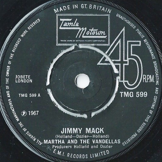 Martha And The Vandellas* : Jimmy Mack (7", RE, Pus)