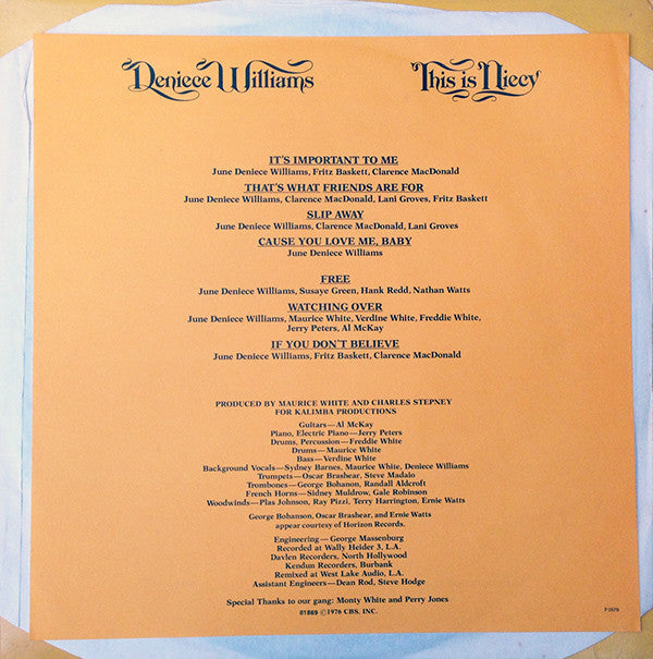 Deniece Williams : This Is Niecy (LP, Album)