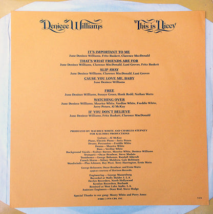 Deniece Williams : This Is Niecy (LP, Album)