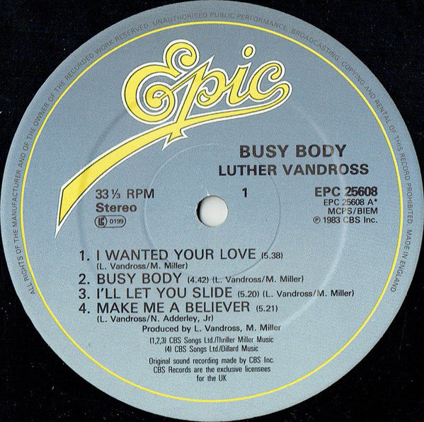 Luther Vandross : Busy Body (LP, Album)