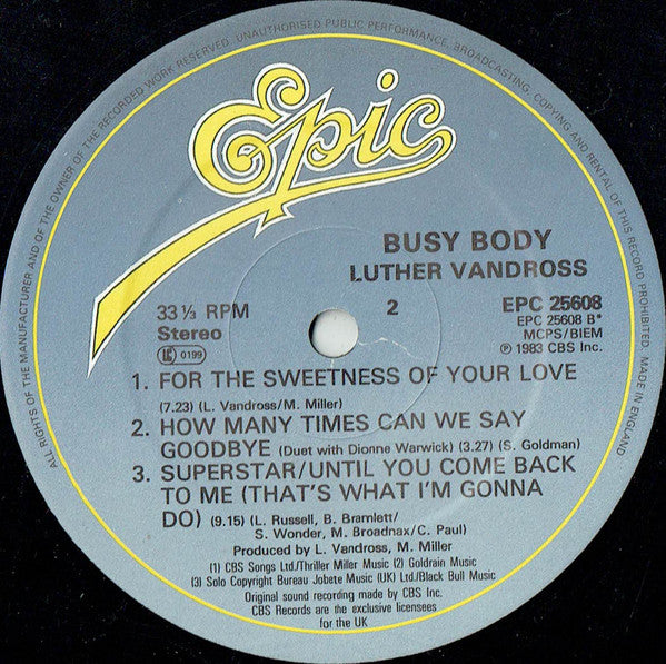 Luther Vandross : Busy Body (LP, Album)