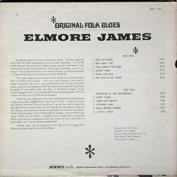 Elmore James : Original Folk Blues (LP, Comp, RE)