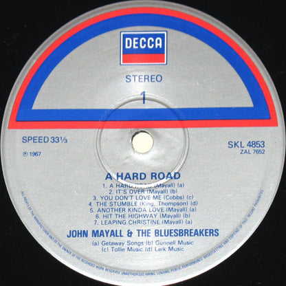 John Mayall And The Bluesbreakers* : A Hard Road (LP, Album, RE)