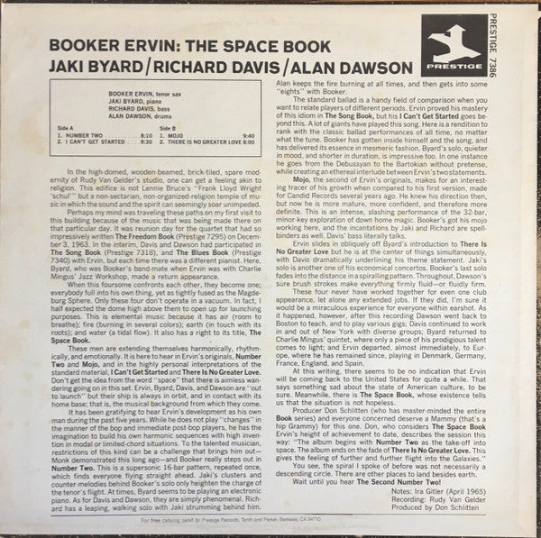 Booker Ervin : The Space Book (LP, Album, RE)