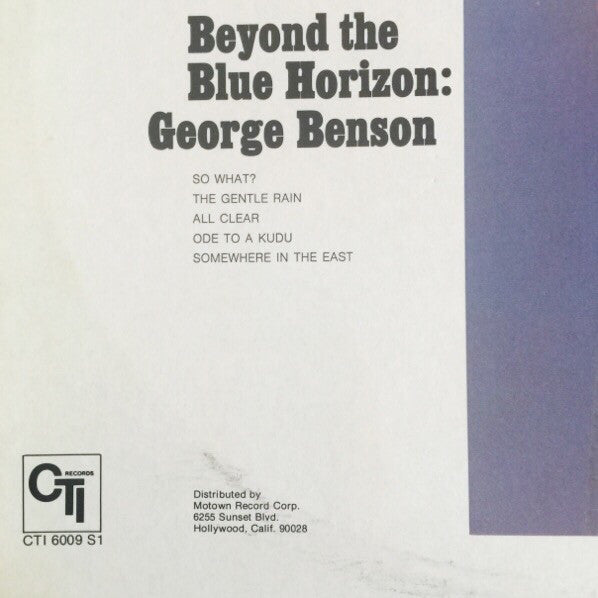 George Benson : Beyond The Blue Horizon (LP, Album, RE, Gat)