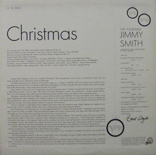 The Incredible Jimmy Smith* : Christmas '64 (LP, Album, RP)