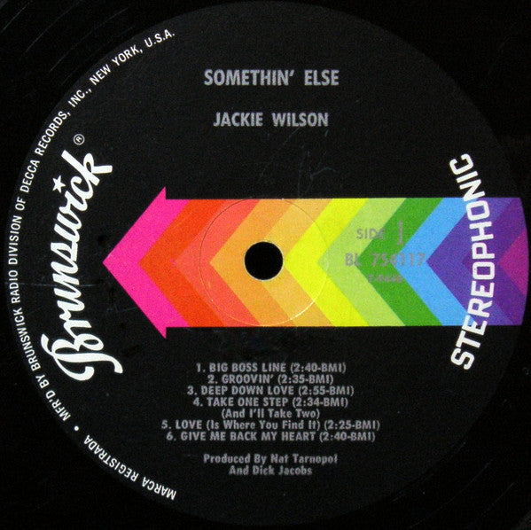 Jackie Wilson : Somethin' Else!! (LP, Album, Glo)