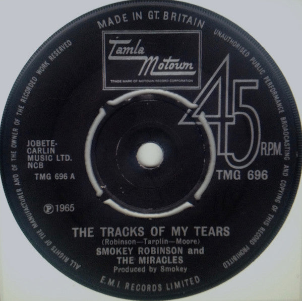 Smokey Robinson And The Miracles* : The Tracks Of My Tears (7", Single, 4 P)