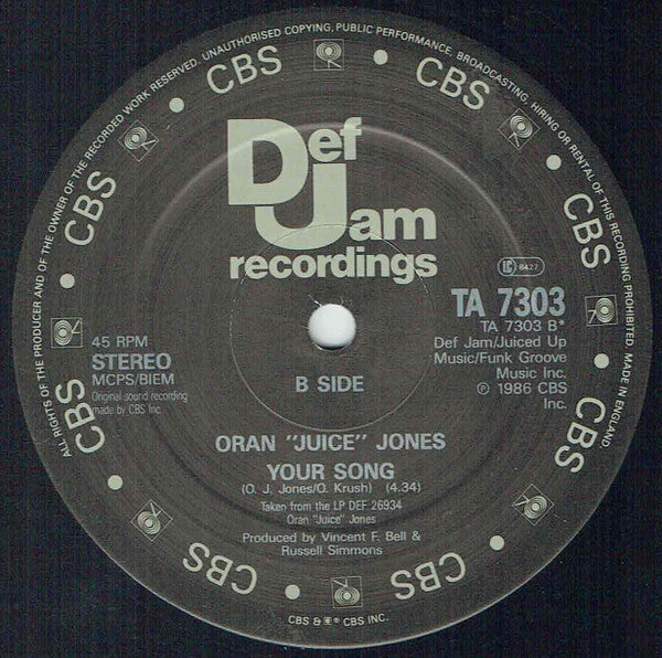 Oran 'Juice' Jones : The Rain (12", Single, Com)