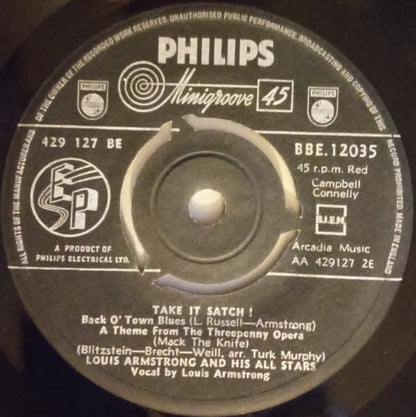 Louis Armstrong And His All-Stars : Take It Satch! (7", EP, Pus)