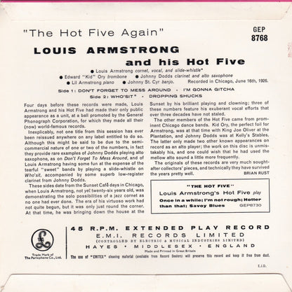 Louis Armstrong : The Hot Five Again (7", EP)