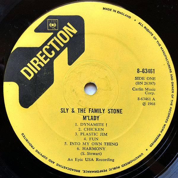 Sly And The Family Stone* : M'Lady (LP, Album, Mono)