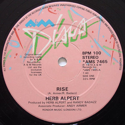 Herb Alpert : Rise (12")