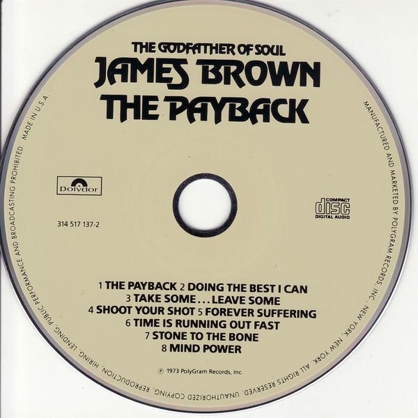 James Brown : The Payback (CD, Album, RE, RM, RP)