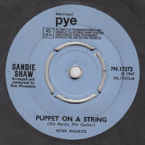 Sandie Shaw : Puppet On A String (7", Single, Blu)