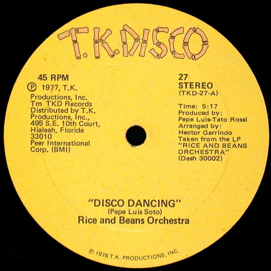 Rice And Beans Orchestra : Disco Dancing / Our Love Concerto (12")