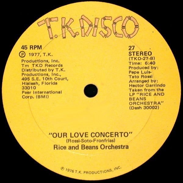 Rice And Beans Orchestra : Disco Dancing / Our Love Concerto (12")