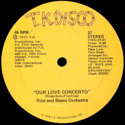 Rice And Beans Orchestra : Disco Dancing / Our Love Concerto (12")