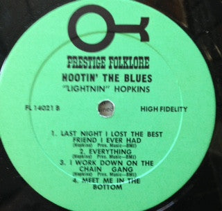 Lightnin' Hopkins : Hootin' The Blues (LP, Album, Mono)