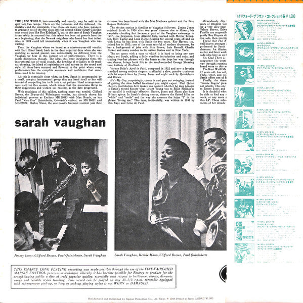 Sarah Vaughan : Sarah Vaughan (LP, Album, Mono, RE)