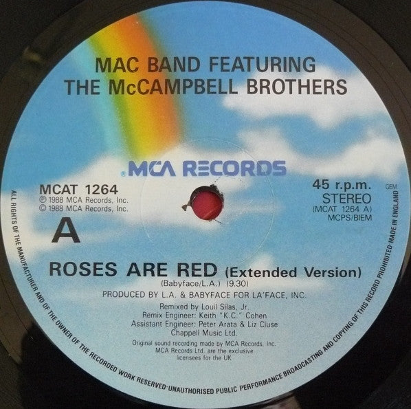 Mac Band Featuring The McCampbell Brothers : Roses Are Red (12", Single)