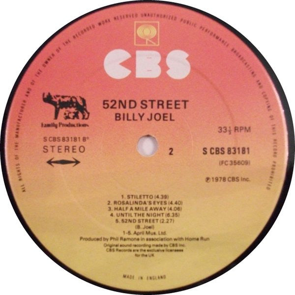 Billy Joel : 52nd Street (LP, Album)