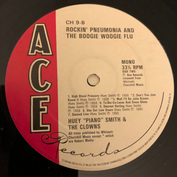 Huey "Piano" Smith And The Clowns* : Rockin' Pneumonia And The Boogie Woogie Flu (LP, Comp, Mono)