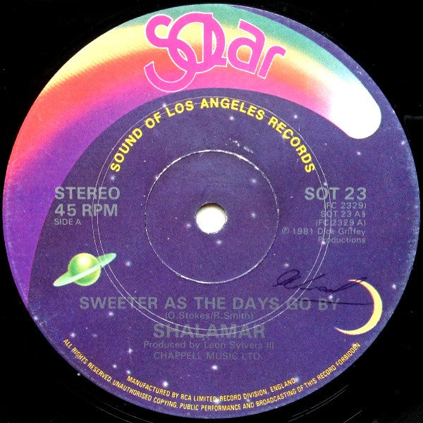 Shalamar : Sweeter As The Days Go By (12", Single)