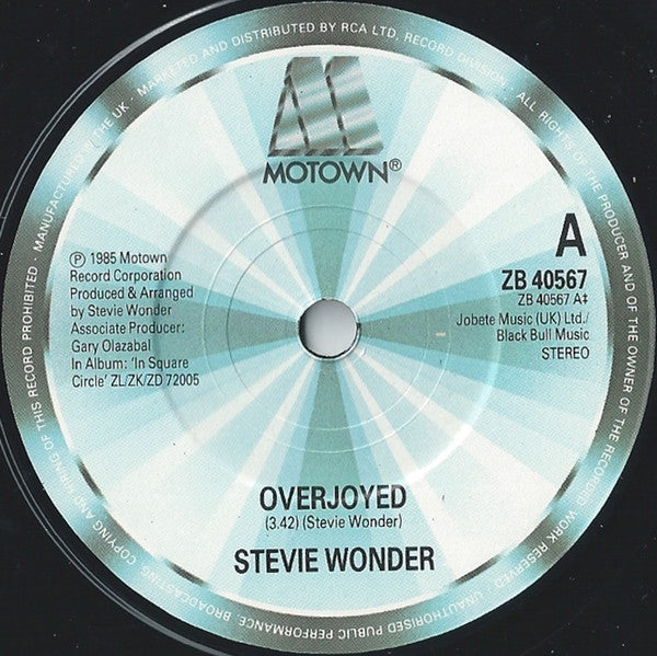 Stevie Wonder : Overjoyed (7")