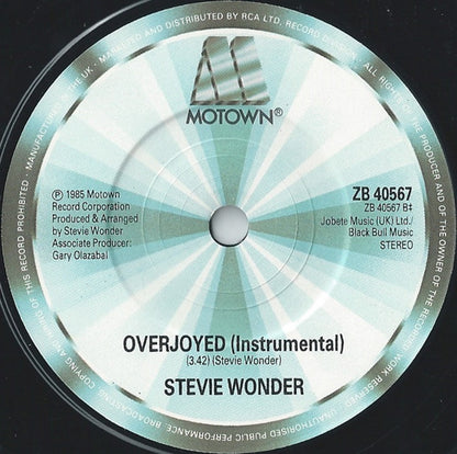 Stevie Wonder : Overjoyed (7")