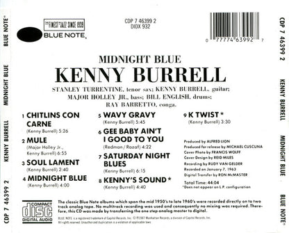 Kenny Burrell : Midnight Blue (CD, Album, RE)