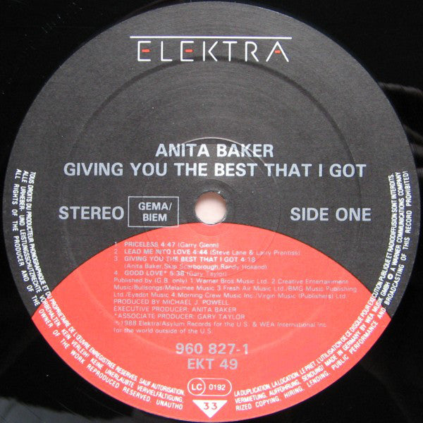 Anita Baker : Giving You The Best That I Got (LP, Album)