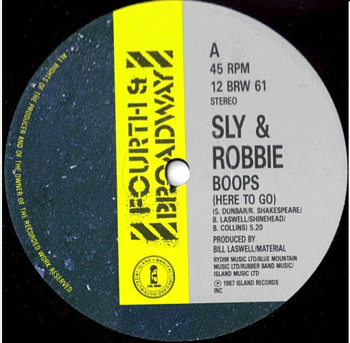 Sly & Robbie : Boops (Here To Go) (12", Single)