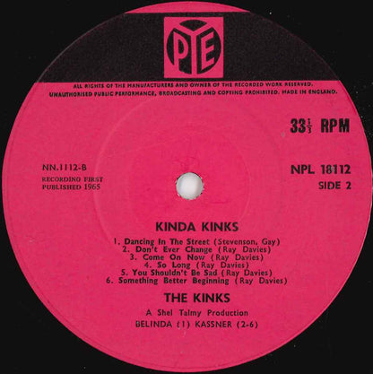 The Kinks : Kinda Kinks (LP, Album, Mono)