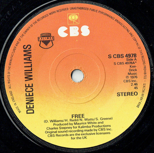 Deniece Williams : Free  (7", Single, Sol)