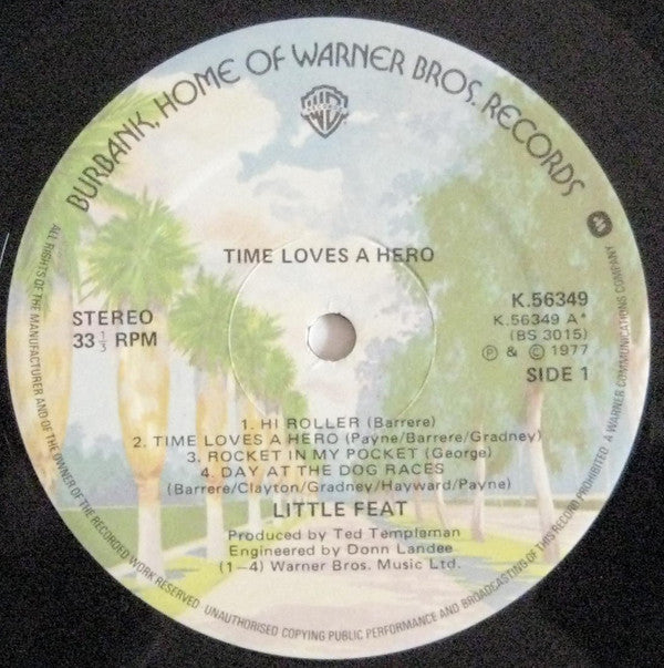 Little Feat : Time Loves A Hero (LP, Album, RP)