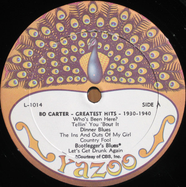 Bo Carter : Greatest Hits 1930-1940 (LP, Comp, RP)