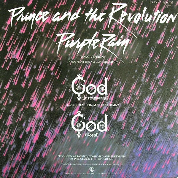 Prince And The Revolution : Purple Rain (12", Single, Dam)