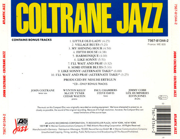 John Coltrane : Coltrane Jazz (CD, Album)