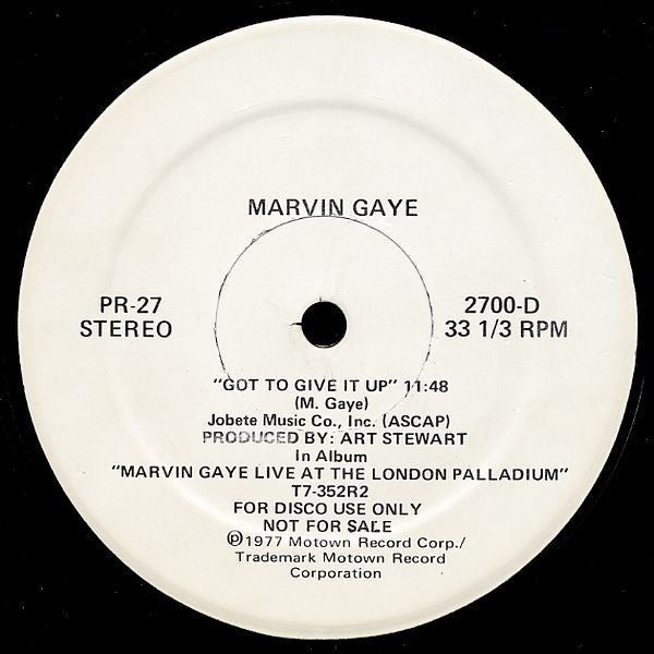 Marvin Gaye : Got To Give It Up (12", Promo)